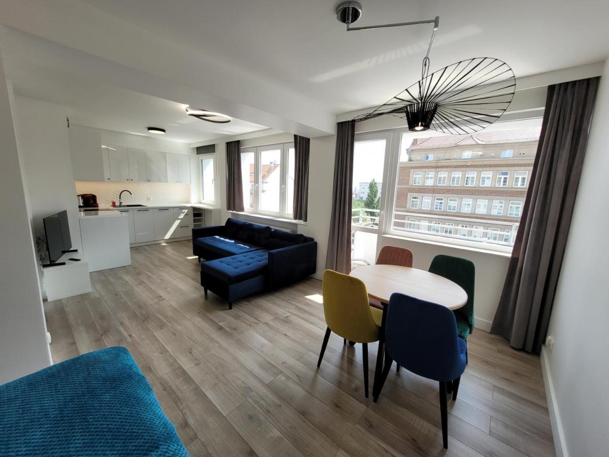 Ferienwohnung Sloneczny Apartament Przy Filharmonii, Walach Chrobrego Stettin Exterior foto