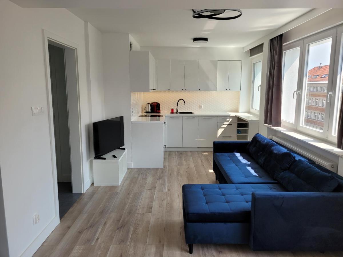 Ferienwohnung Sloneczny Apartament Przy Filharmonii, Walach Chrobrego Stettin Exterior foto