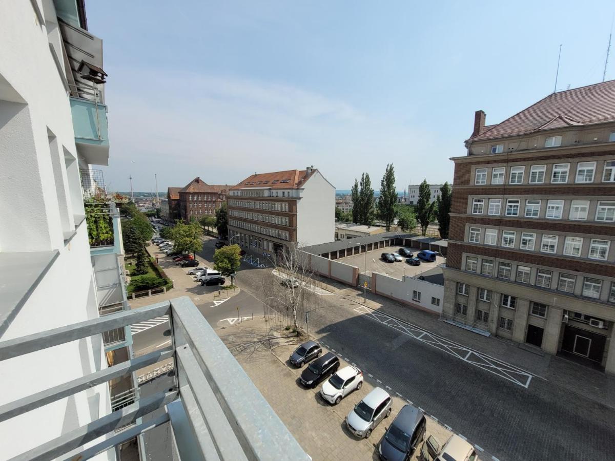 Ferienwohnung Sloneczny Apartament Przy Filharmonii, Walach Chrobrego Stettin Exterior foto
